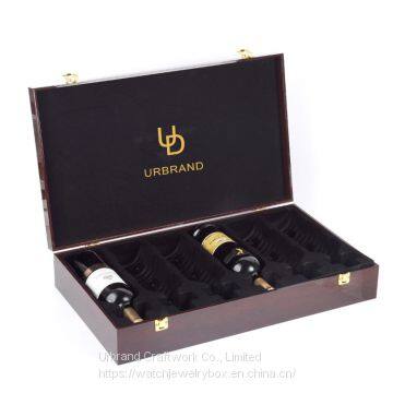 Luxury Wooden Wine Box,Quality Creative 4 Bottles Wood Wine Box With Magnet Lock