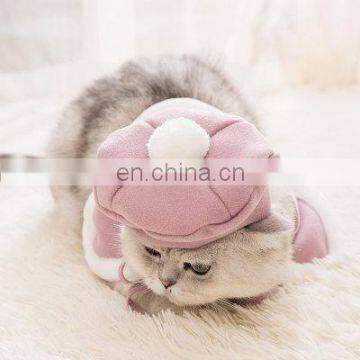 Pet Cat Clothes Cape Christmas England Beret Garfield Woolen Pink Cloak Ladyfied photo-5