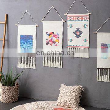 Indoor Home Decor Custom Made Cotton Woven Geometric Printing Pattern Wall Hanging Tapestry photo-7
