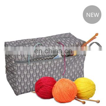 Yarn Storage Bag Knitting Organizer Tote for easy knit with side pockets