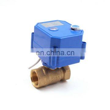2 Way DC12V 1'' Brass Motorized Shut off Water Ball Valve With Manual Override photo-3
