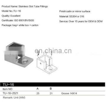 Square Shape Slot Tube Aluminum U Channel Pipes With Stainless Steel Satin Polish photo-4