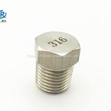 ASME B16.11 Hexagon head NPT/BSPT A182 F316/316L Threaded Plug/pipe fitting