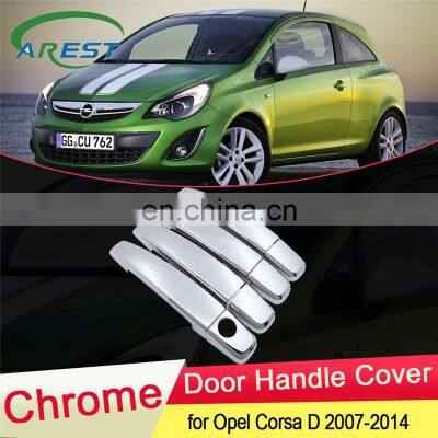 for Opel Corsa D Vauxhall 2007 2008 2009 2010 2011 2012 2013 2014 Chrome Door Handle Cover Trim Car Set Cap Styling Accessories