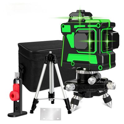 Rotary level laser line with tripod 3D line laser 12 Lines green beam leveler