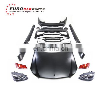 E class w212 E63 body kit for w212 E260 E300 E200 E320 E350 to E63 headlamp tailights hood and fenders