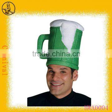 Large Green Pleuche Beerfest Hats for Adults