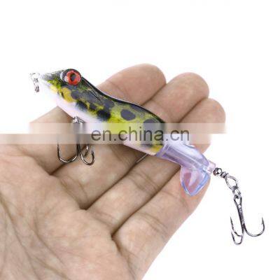 90mm 11g Hard Plastic Frog Baits Topwater Floating Whopper Propeller Pike Fishing Lures