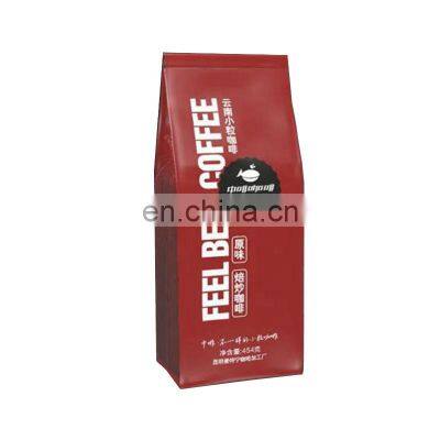 Factory Supply Ziplock Aluminum Foil Flat Bottom Coffee Bean Packaging Custom Printed Coffee Bags