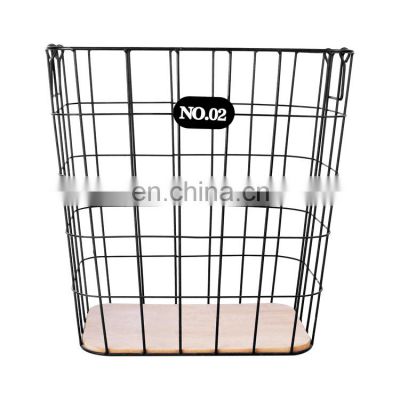 K&B wholesale best selling fashion style black metal wire storage standing basket