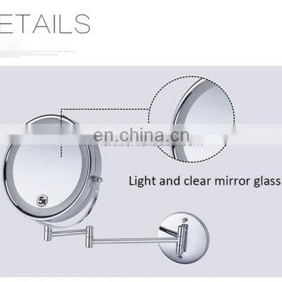 2021 New Item 2-Face Round 5x Magnifying Wall Mount Bathroom Makeup Led Light Mirror photo-5