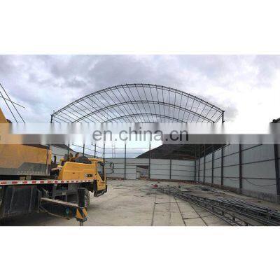 arched roof design prefabricated light weight steel structure for coal storage building construction