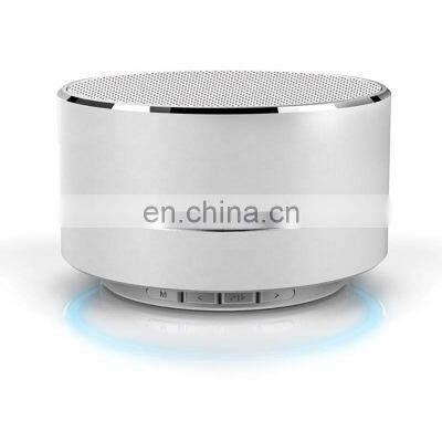 Factory wholesale  A10 FM LED Portable Mini Metal blue tooth Wireless Speaker