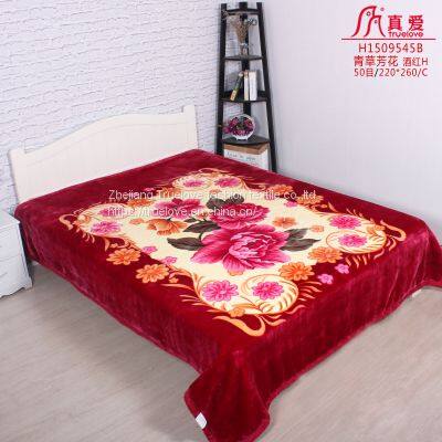 truelove animal flower korean mink polyester raschel winter bedding blanket