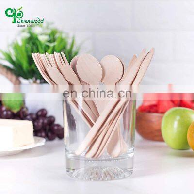 Yada Wooden Cutlery Set Disposable Utensils Forks Knives Spoons All Natural Eco Friendly Birch Wood Tableware Dinnerware Set