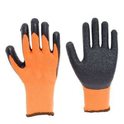 Best 7gauge polyester loop napping liner latex crinkle outdoor winter work gloves