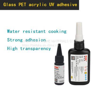 Glass metal UV adhesive, acrylic PET water resistant UV adhesive, ceramic metal PMMA water resistant UV adhesive