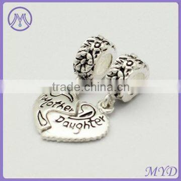 925 Sterling Silver Mother and Daughter Set Dangle Charm for Bracelet photo-2