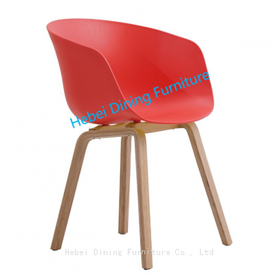 Dining Furniture Living Room Furniture Beautiful Outdoor PP Cafe Chair Backrest Armrest Plastic/Velvet Chairs photo-2