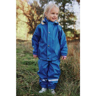 Rain Jacket Waterproof Recycled Green Rainy Suit for Kids photo-4