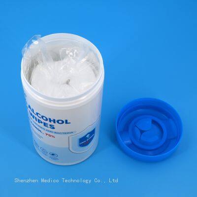 Non-woven 75% Alcohol Antibacterial Canned Wet Wipes for Personal Cleansing Moisturizing Hand photo-3