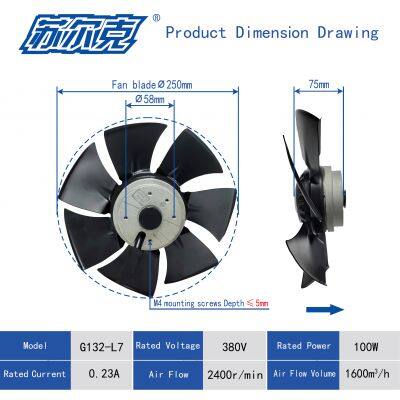 250fzl7 2500rpm 230V 380V Durable Ventilator Fan for Optimal Airflow in Factories photo-3