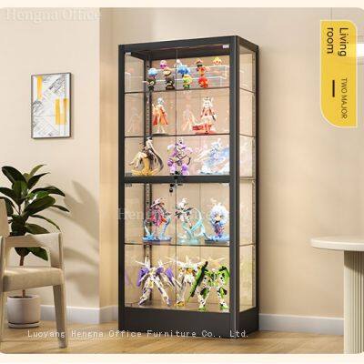 Glass Display Cabinet | LED Lighted & Lockable | Steel Frame Commercial Showcase for Retail & Showroom – DC-1800LS-01
