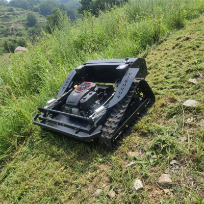 Vigorun Tech VTLM800 промышленный бензиновый газонокосилка на гусеничном ходу мощностью 9200 Вт с дистанционным управлением. Рабочий диапазон наклона 0-60 градусов
