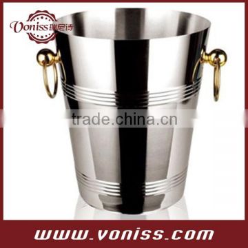 Double Wall wine, champagne, beer Ice Bucket Polished Stainless Steel (Natural Color,5L), wine cooler sticker