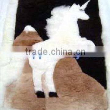 Alpaca Rug Carpet Peru 39x27" Horse design