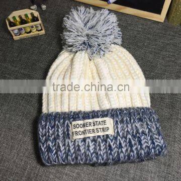 Autumn Winter Warm Keeping Colorful Knitting Pom Pom Hats and Caps Manufacturer
