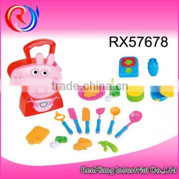 Kids toys pink pig plastic kitchen set kitchen appliance