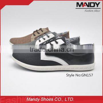 Wholesale factory comfortable pu casual shoes men and men lace up flat shoes