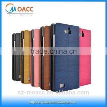 Business style leather flip case for huawei honor 3c