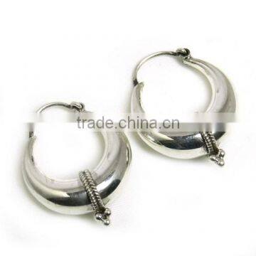 New Arrival Oxidized Plain Silver 925 Sterling Silver Earring