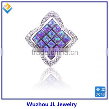 2016 Hot sale Color Muti-violet Opal Stone With CZ Flower Border