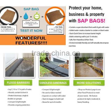 flood bag,SAP BAG,self inflating sandbag,anti-flood bag,self-expansion bag,VARIOUS SIZE.