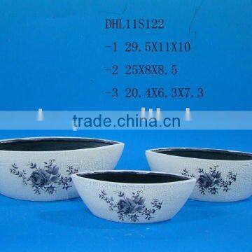 Ceramic crackleware flower pot