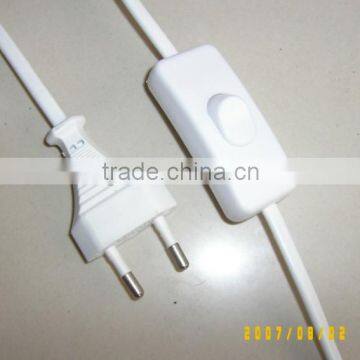 European power cord with switch