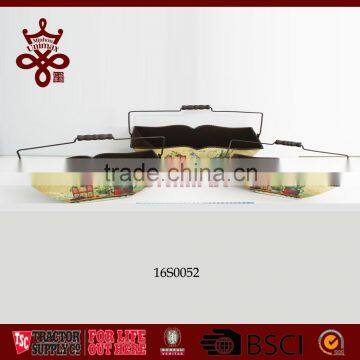 Farm Freshly Picked Basket Country Side Metal Hand Picking Basket photo-5