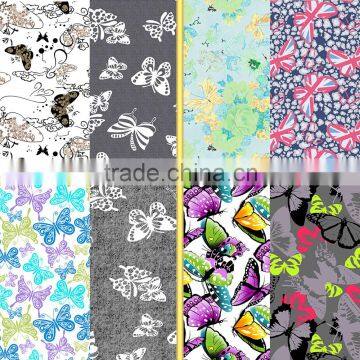 Printed swimwear fabric /Butterfly pattern design printing fabric for underwear