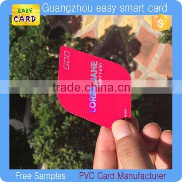 Full color printing plastic irregular shape business card