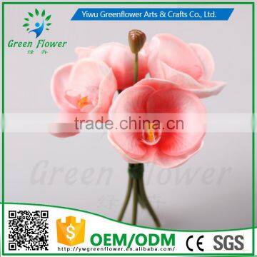 2016 Wholesale PU Latex Artificial Flowers Moth Orchid Four Pieces Real Touch Babys Breath Fake Flower photo-3