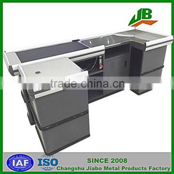 Electric Checkout Counter With Conveyor Blet With Dark Grey