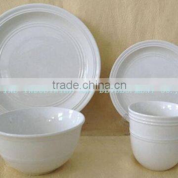 new bone china pure white dinner set stock, 16pcs plain white dinner set stock