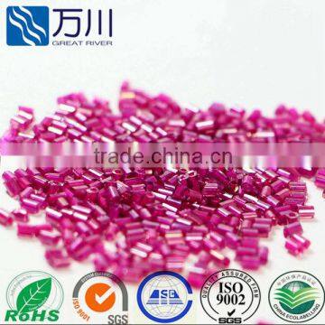 fashion fuschia opaque bugle glass