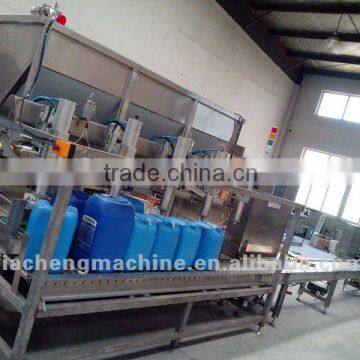 GFE-5 Automatic Five Heads 18l brake fluid Weighing Filling and capping machine(weighing filling line)