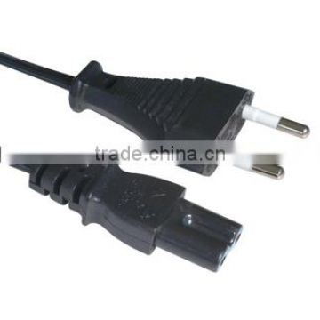 Korea 2 pin plug to IEC C7 power cord with KS approval 10A 250V