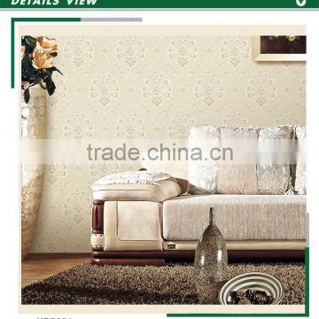 clearance golden edge non woven wallpaper, classic damask wall covering for home interior , beautiful wall decal wholesale