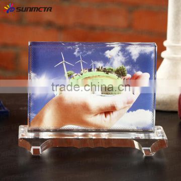 Pedestalof Bridge shape cheap crystal trophy ,blank sublimation crystal